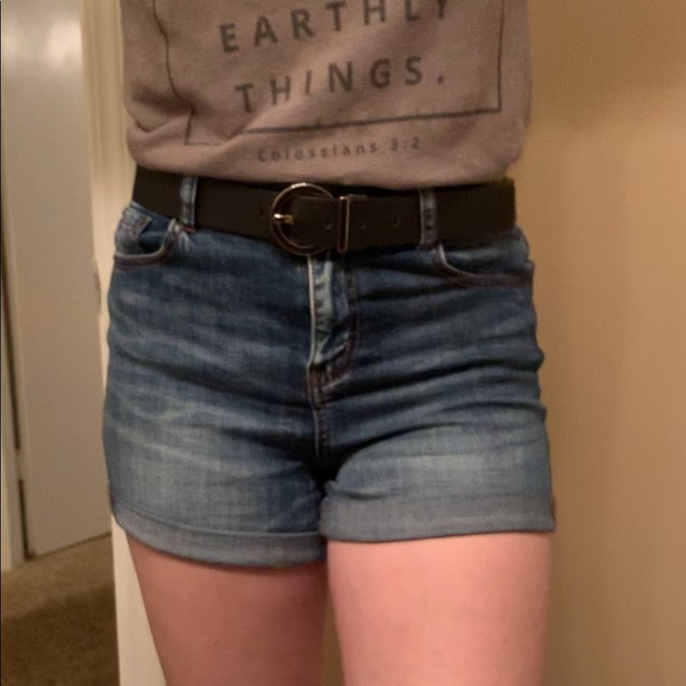 Jean shorts, medium wash.
